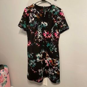 Floral stretchy fit and flare dress